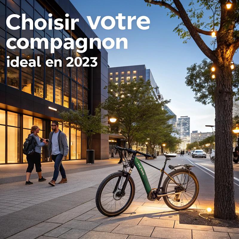 Scène urbaine stylisée montrant un vélo électrique Giant Roam E+ sur une rue de ville avec typographie moderne, lumière naturelle douce et éléments combinant nature et architecture.
