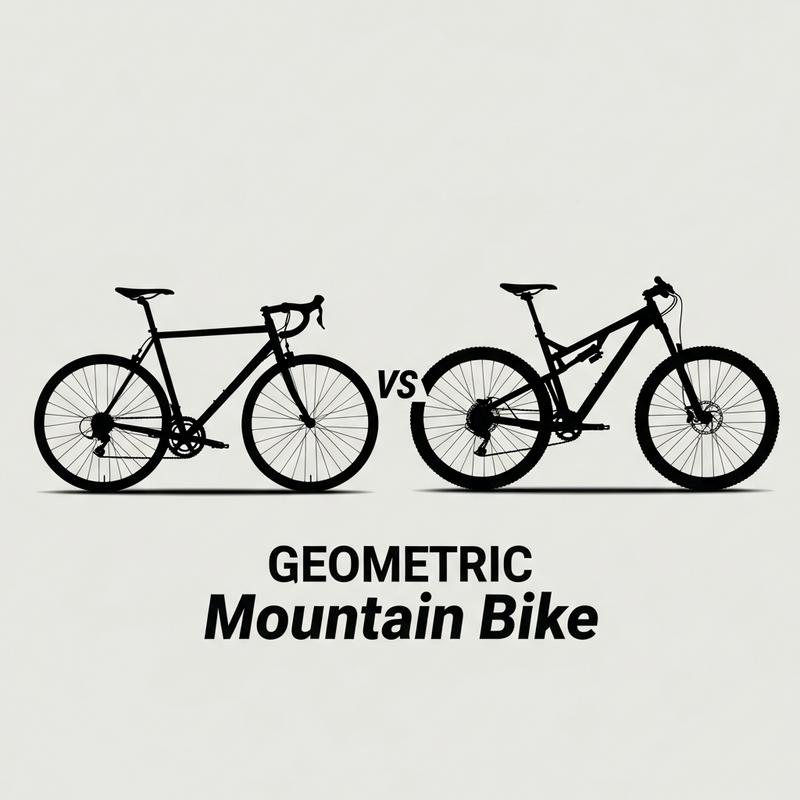 Silhouettes de profil comparant un vélo de route à gauche et un VTT à droite, soulignant les géométries de cadre avec le texte Route vs VTT