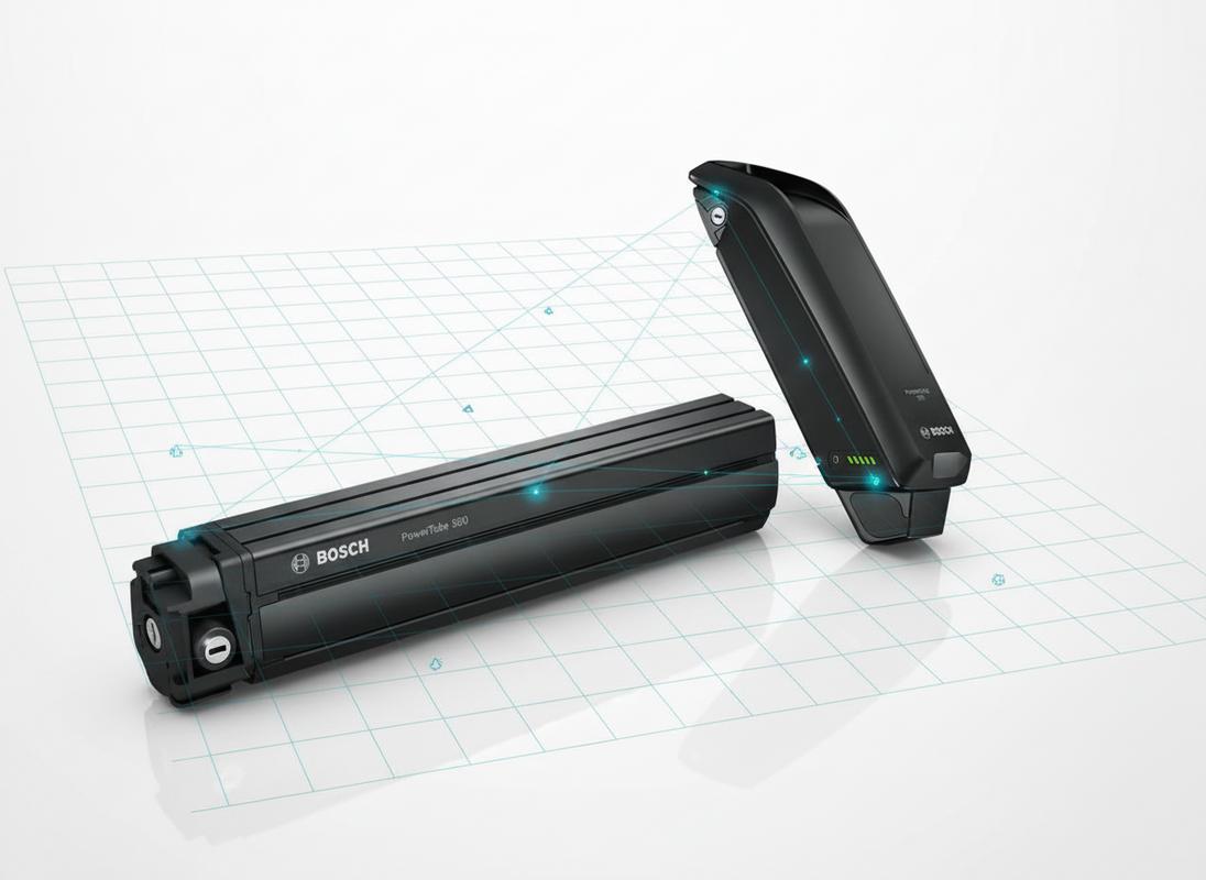 Comparatif visuel entre batterie Bosch PowerTube intégrée et PowerPack sur cadre
