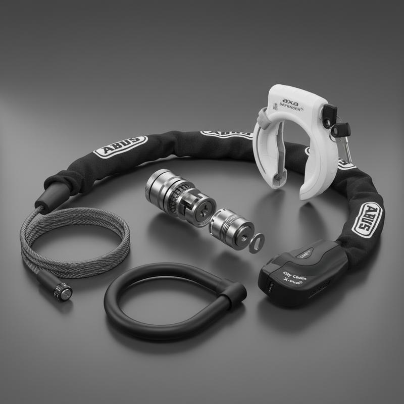 Ensemble serrure Abus Plus et antivol de cadre AXA Defender