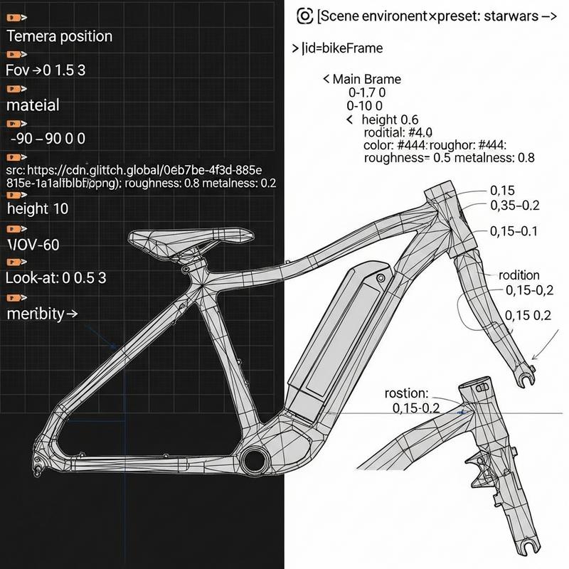 Vue en coupe 3D technique d'un moteur roue et batterie de Fat Bike électrique révélant les composants internes lumineux bleus